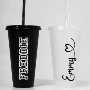 Personalised Cold Cup with Lid and Straw