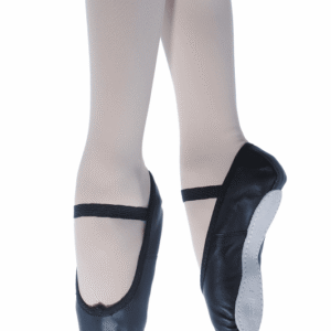 Ophelia Full Sole Leather Ballet Shoes (Black)